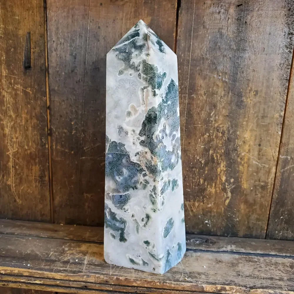 5lbs+ Druzy Moss Agate Crystal XL Tower 2610 grams